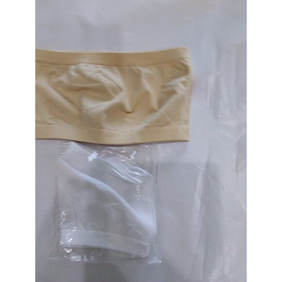 NWOT MALIBU SUGAR Girls White And Beige Spandex Bandeau Bra One Size - Picture 3 of 3